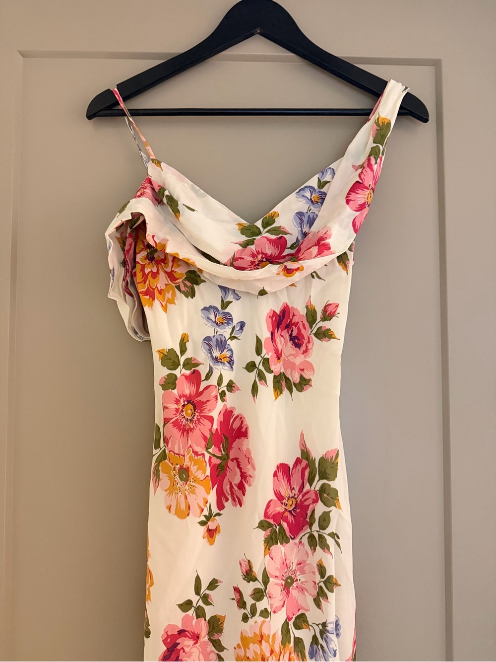 Reformation Floral Reya Midi Dress - White with Pink & Green - Picture 3 of 6